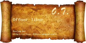 Offner Tibor névjegykártya